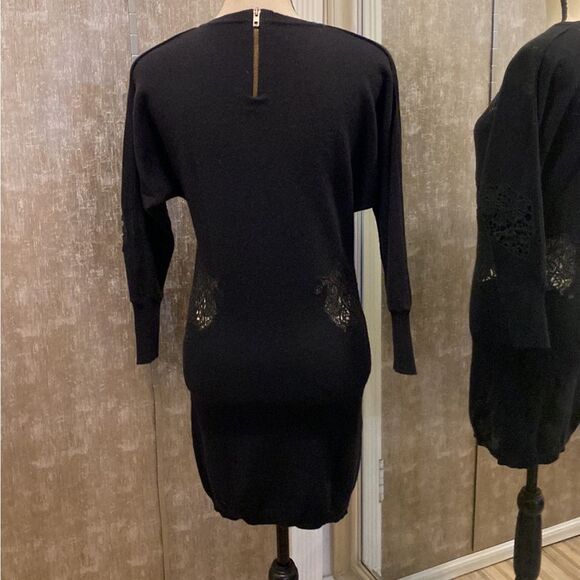Stella McCartney Elegant Black Lace Detail sweater Dress, S - Picture 7 of 9